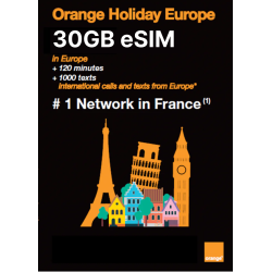 Orange eSIM Europe & UK - 30 GB Data & 120 mins Voice