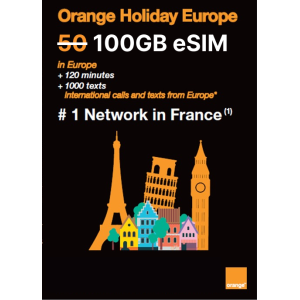 Orange Holiday 100 GB eSIM for Europe & UK